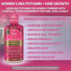 Tropical Oasis liquid multivitamin skin elasticity visual suggests brighter, firmer skin.