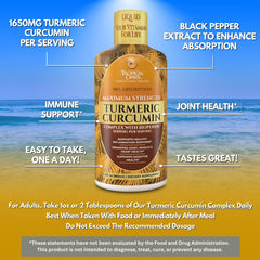 Tropical Oasis Liquid Turmeric amber bottle on shelf conveys premium quality packaging
