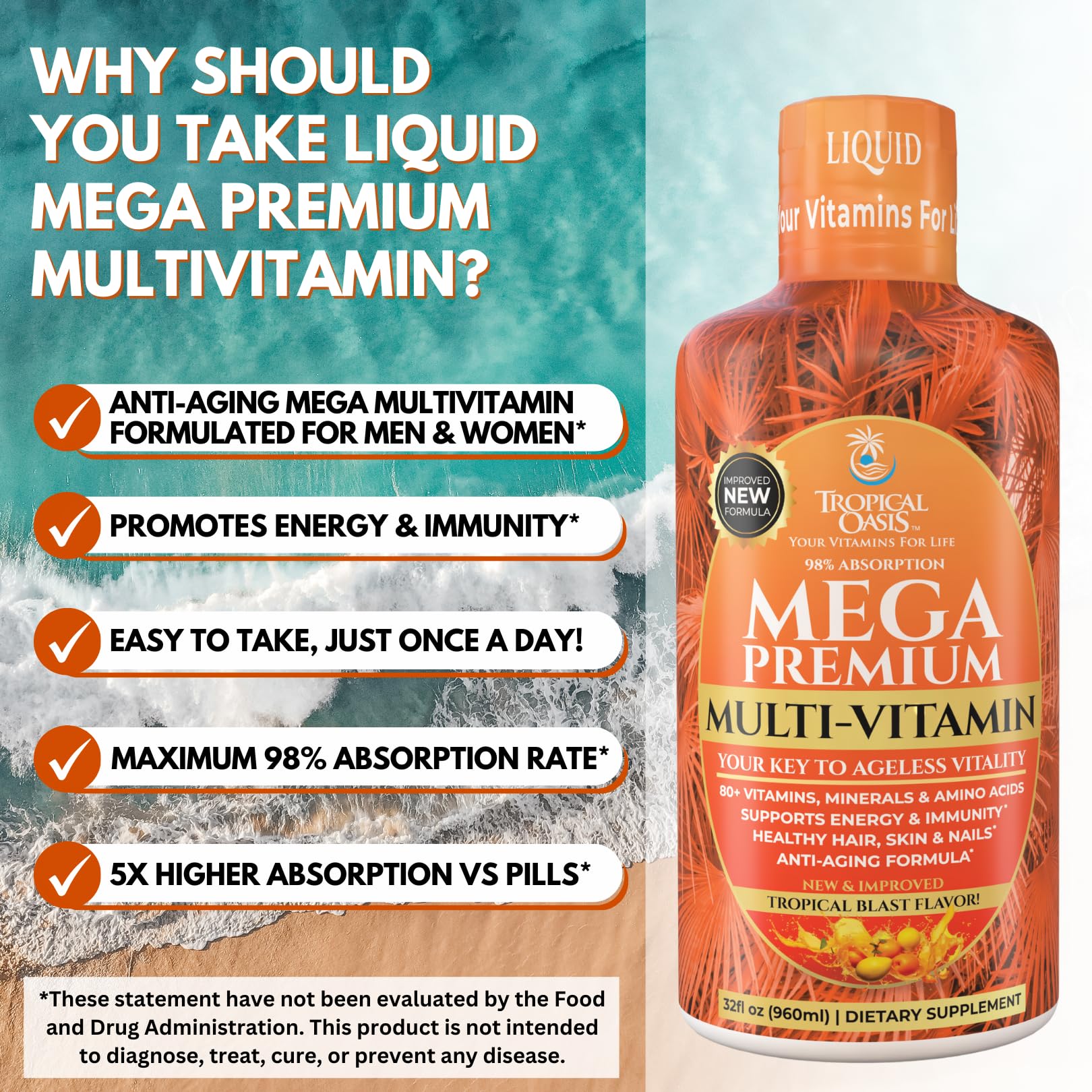 Glass with orange flavor splash from Tropical Oasis Mega Premium.