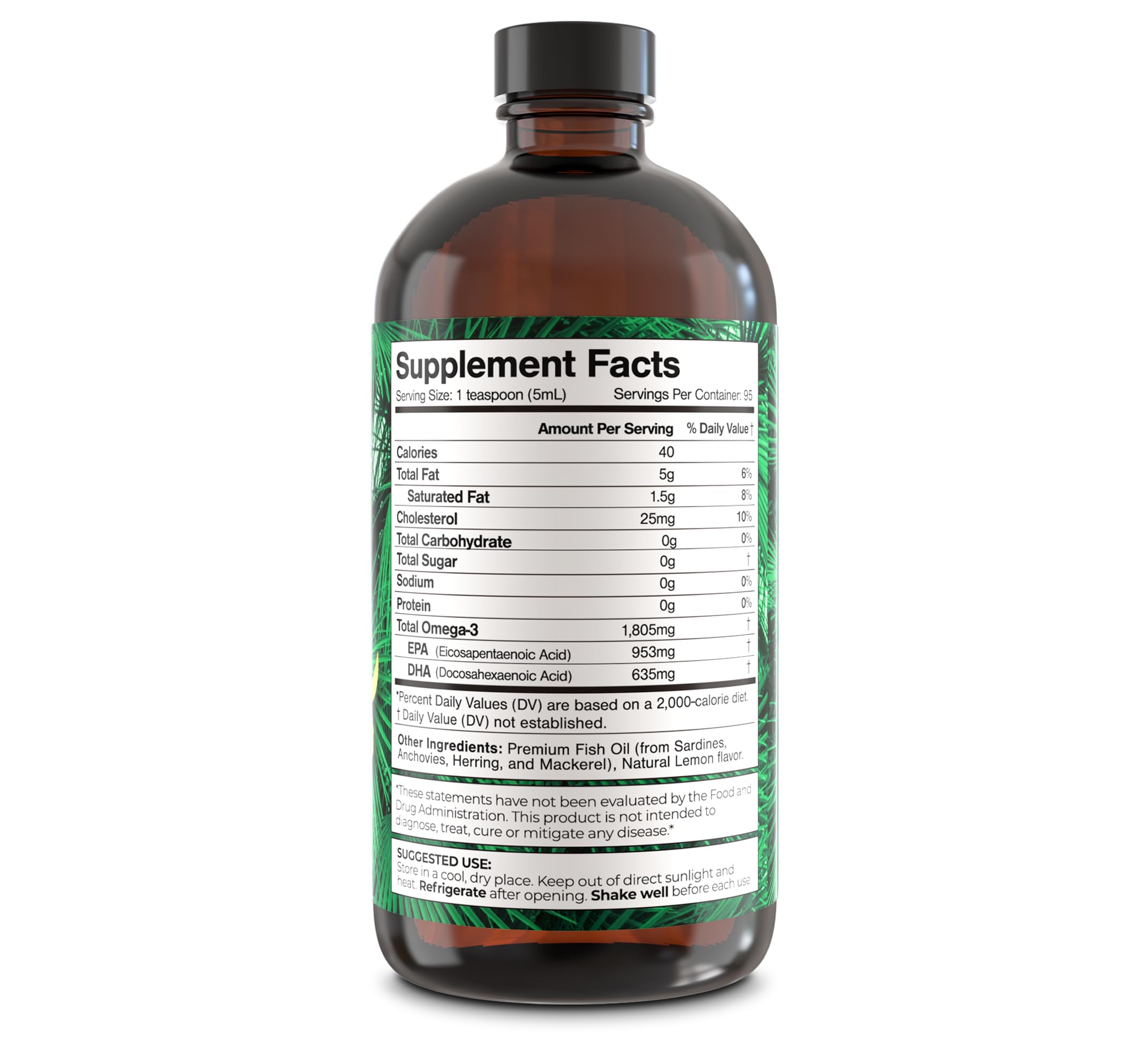 Tropical Oasis Premium Omega-3 liquid spoonful, high absorption for joints and immunity.
