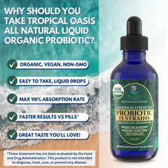 Icons illustrating the 15 probiotic strains in Tropical Oasis formula