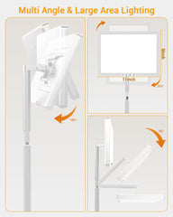 TroupePal lamp features 360° rotation and 180° tilt for flexible exposure.