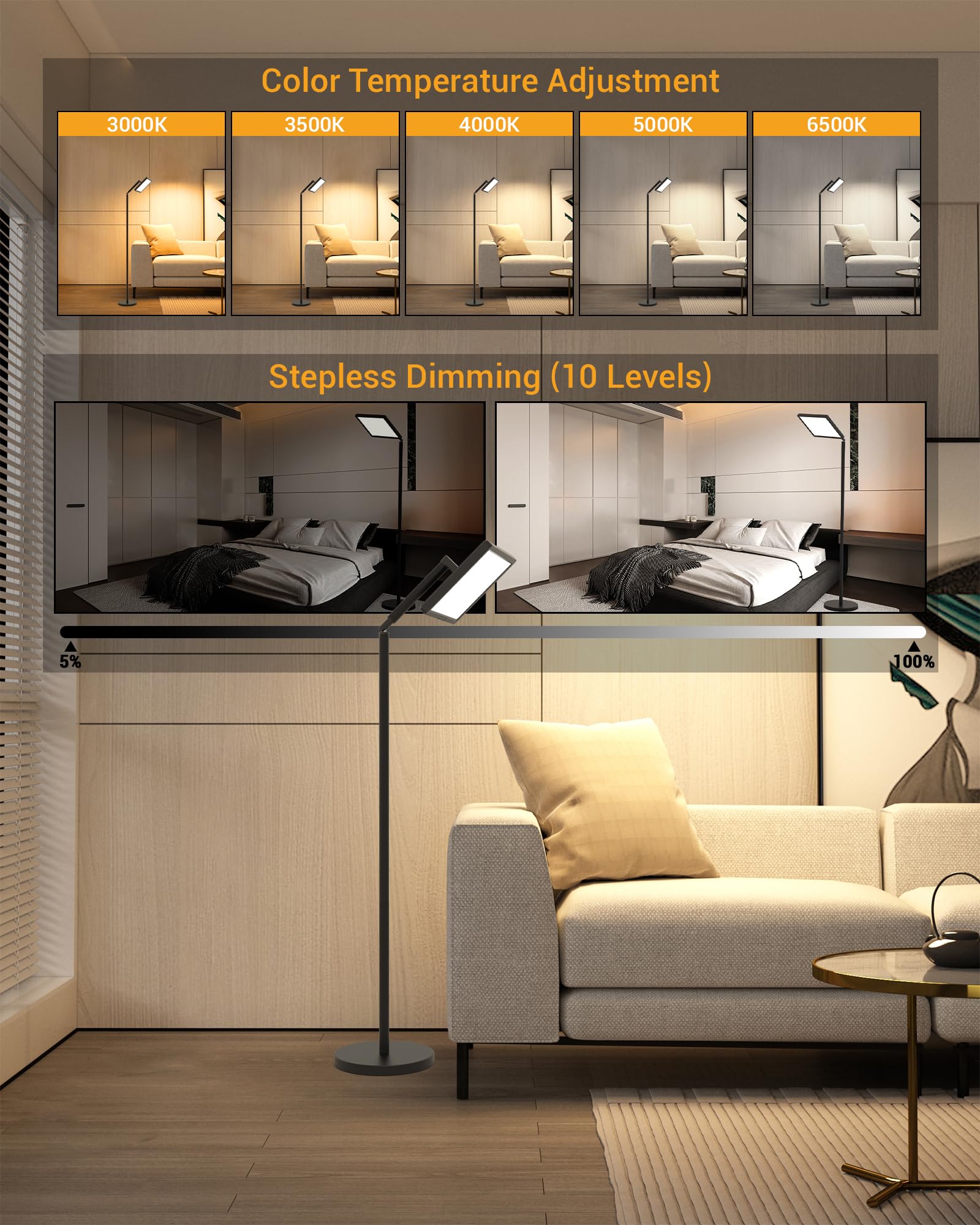 TroupePal lamp tilt and height adjustment for personalized light angles.