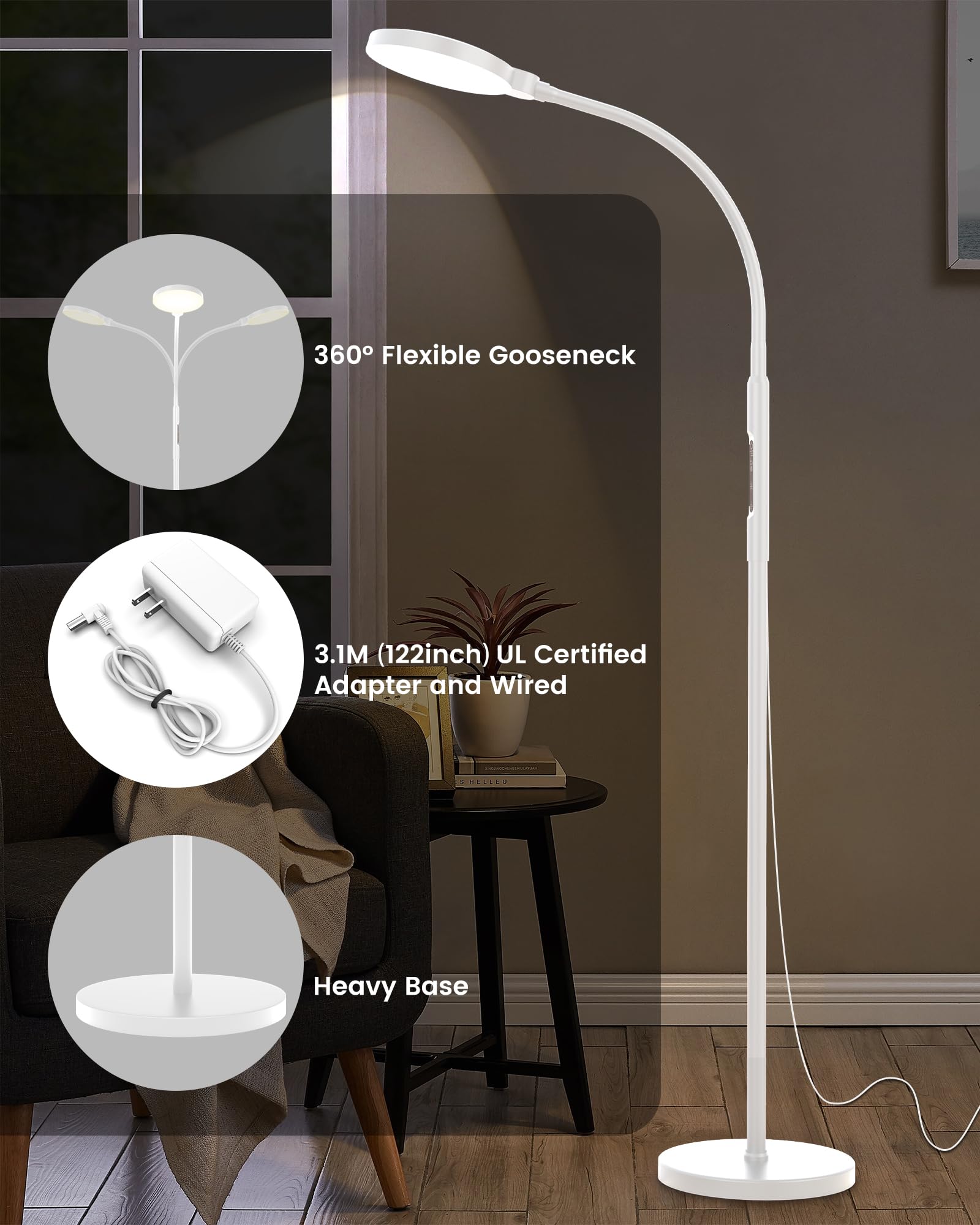TroupePal Light Therapy Lamp in a living room demonstrating daylight-like illumination