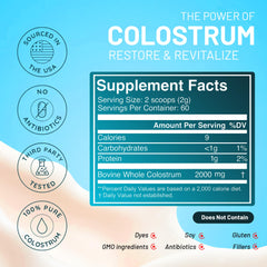 TROVICA Colostrum Powder on kitchen counter with label visible