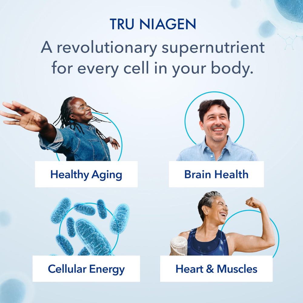 TRU NIAGEN Beauty NAD+ with Astaxanthin for smoother texture and hydration.