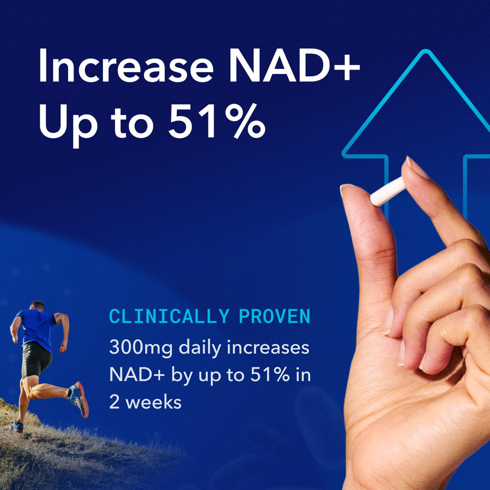 TRU NIAGEN capsules on white background illustrate easy daily intake