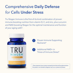 TRU NIAGEN Immune vitamin D3 2000 IU section illustrating daily vitamin intake