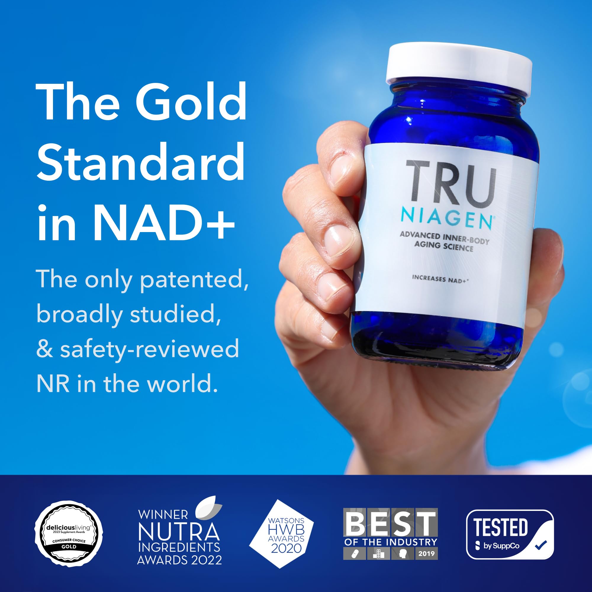 TRU Niagen lifestyle image with active adults representing NAD+ support.