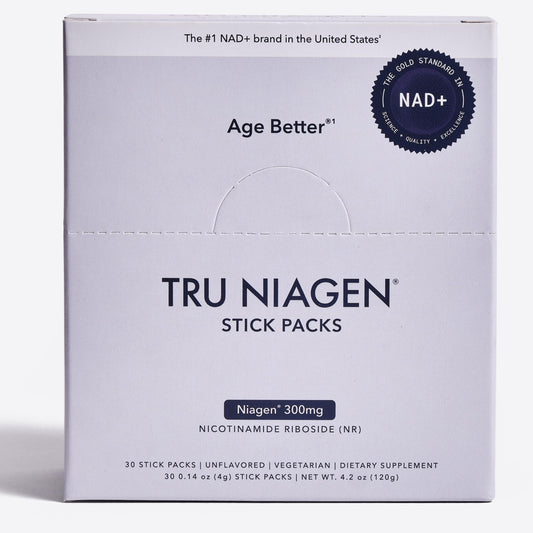 TRU NIAGEN NAD+ booster stick pack for daily energy support.