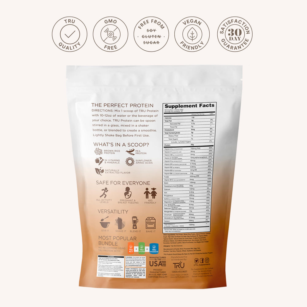 TRU Supplements 27 vitamins minerals label