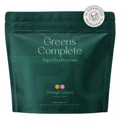 TRU Supplements Greens Complete orange guava stick pack ready to energize your morning