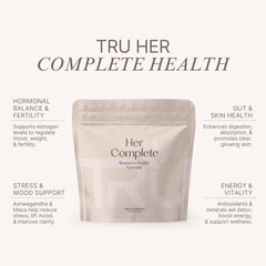 TRU Supplements HER packaging box displays trusted, complete daily formula.