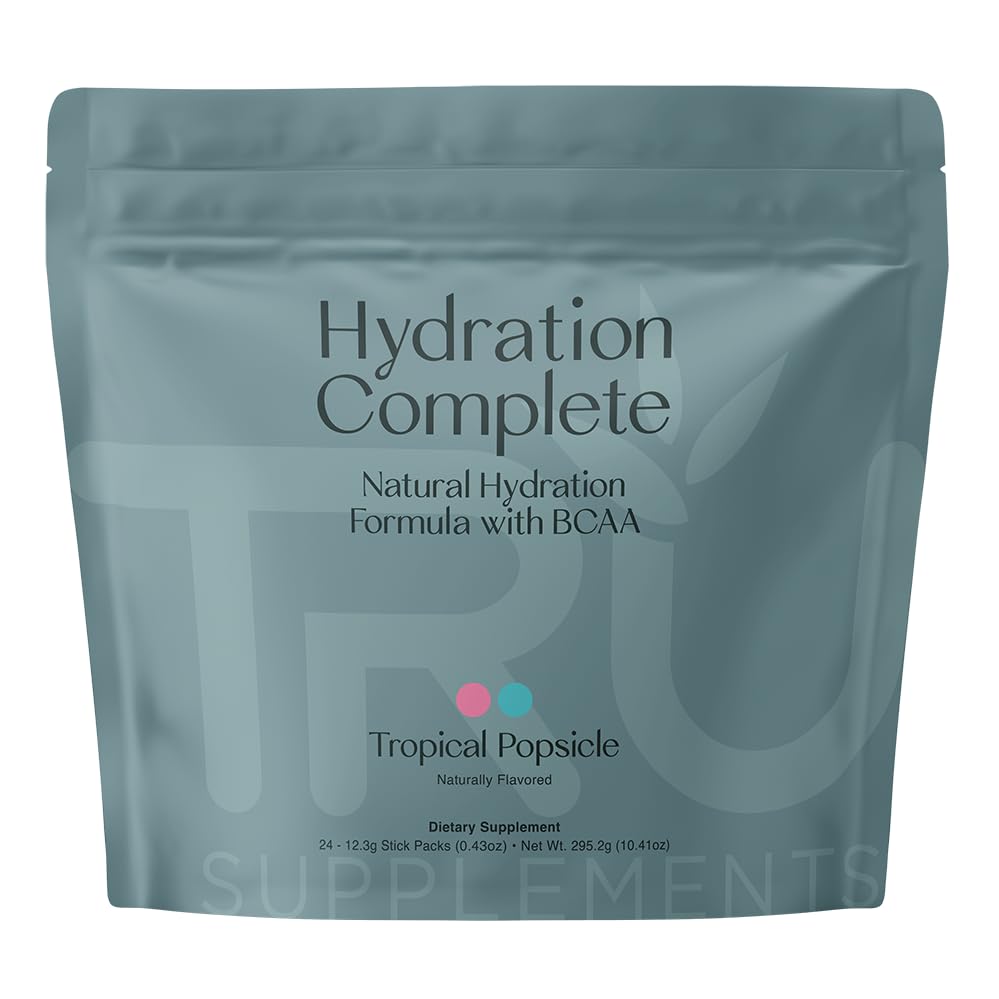 TRU Supplements Hydration Complete bottle pour supports quick electrolyte hydration during workouts