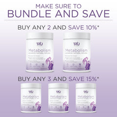 TRU Supplements Metabolism with fresh fruit scene suggests healthy lifestyle alignment and cravings control