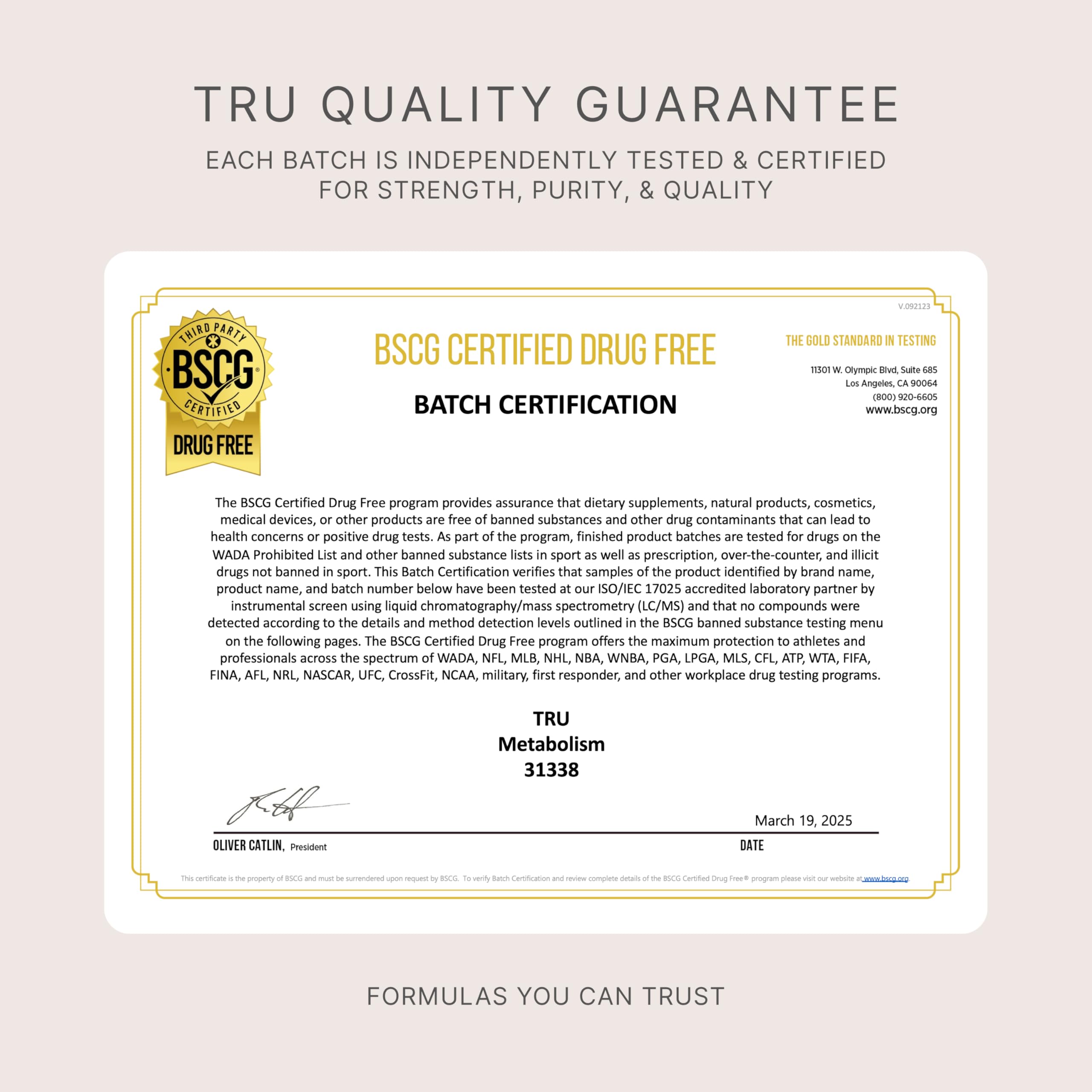 TRU Supplements Metabolism packaging on a shelf conveys trust and accessibility