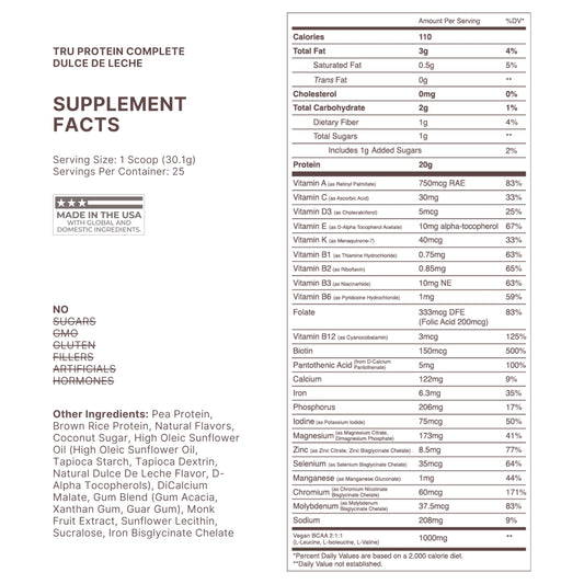 TRU Supplements protein powder scoop for quick post-workout fueling