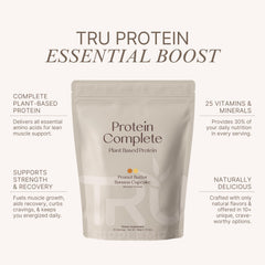 TRU Supplements protein shake pour highlights creamy, plant-based post-workout option