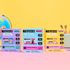 TRUBAR Kids Bars Iced Oatmeal Blast close-up, cozy oats and cinnamon, snack time choice