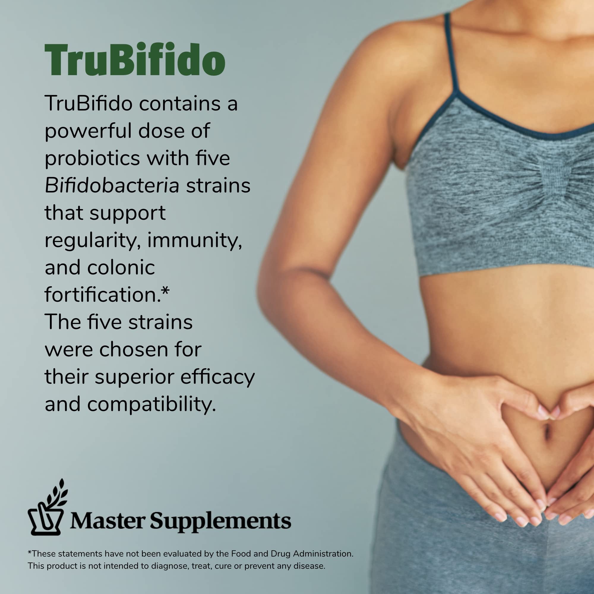 TruBifido capsules close-up highlighting smooth coating for easy daily dosing.