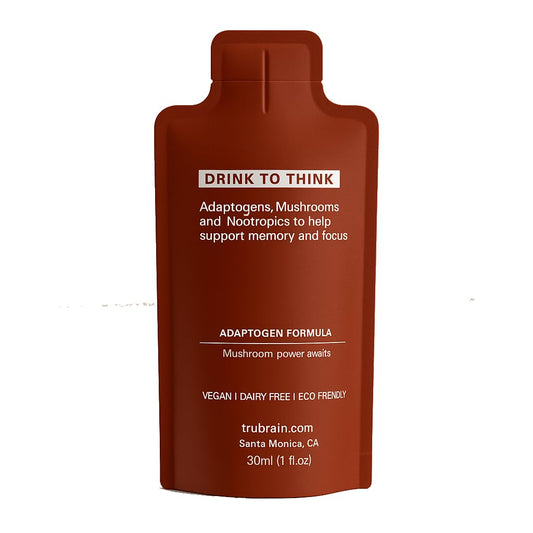 TruBrain Drink ingredients overlay highlights memory and focus supporting components