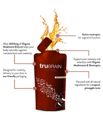 TruBrain Drink on study desk illustrates sustained concentration during work
