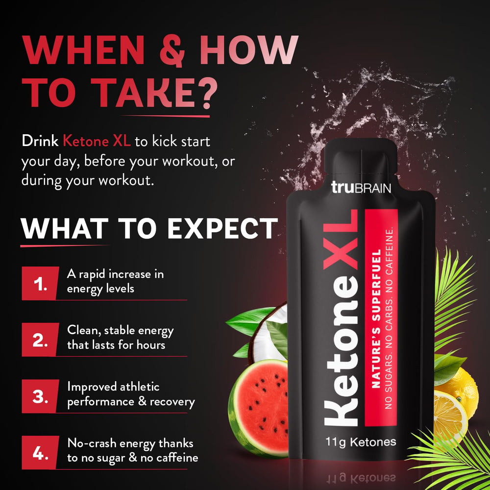 TruBrain Ketone XL shot on a desk during morning routine