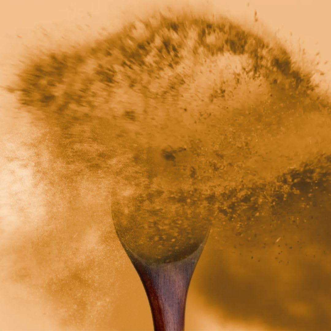 TruBrain Morning Mushrooms label close-up emphasizing adaptogens and immune-support blend.
