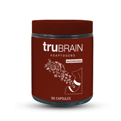 TruBrain nootropic capsules bottle promotes focused daily use.