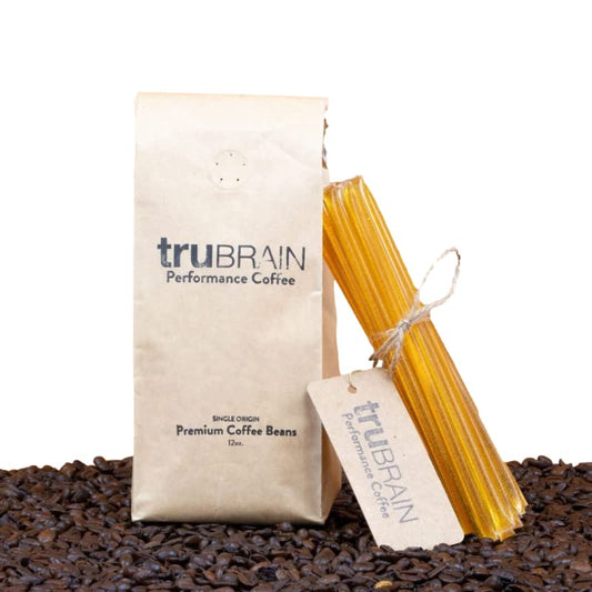 TruBrain Nootropic Coffee Enhancer bottle shown for focus and calm support