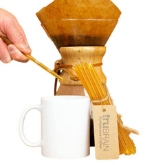Powder dissolving into coffee for quick mix and focus support