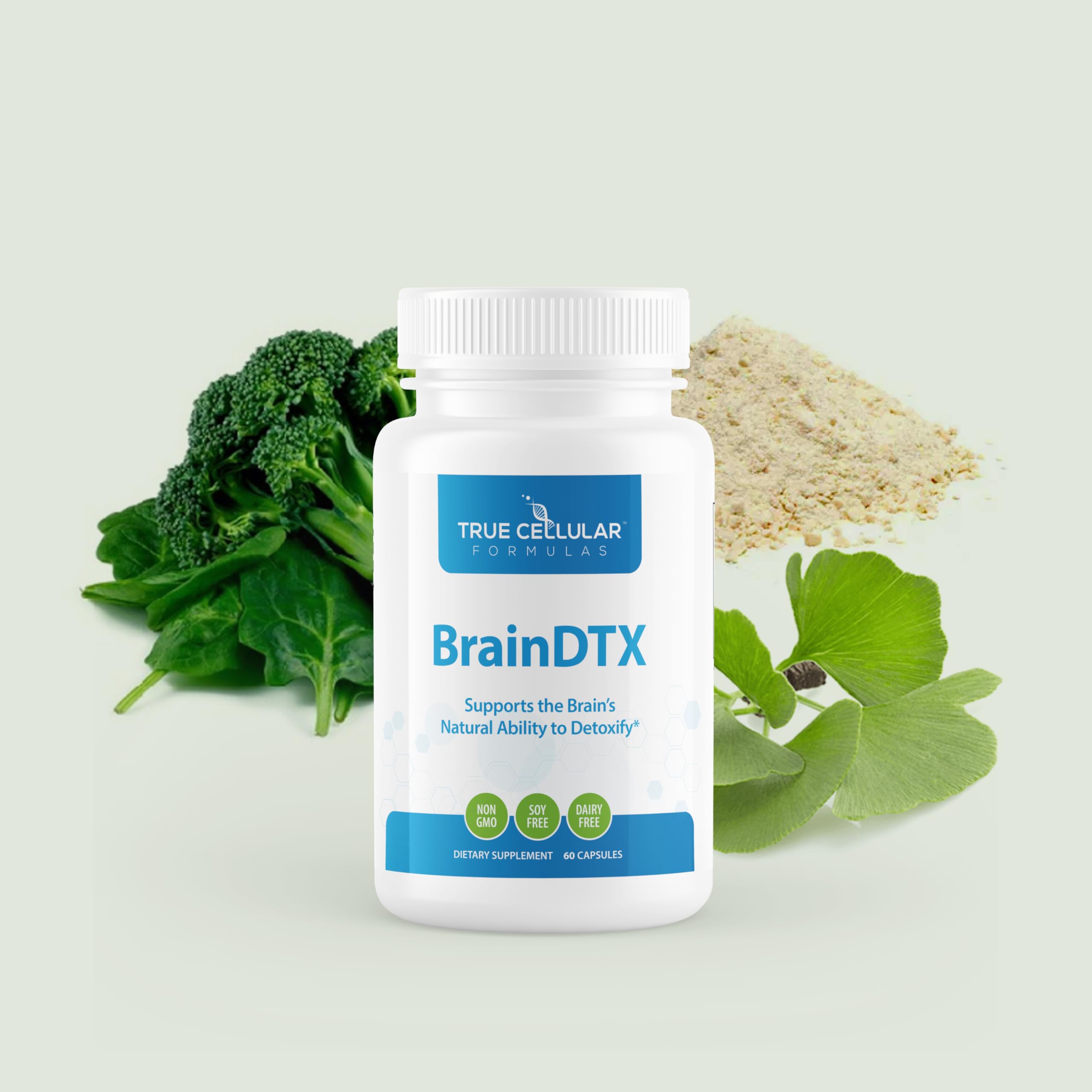 BrainDTX bottle poured into glass to illustrate daily use.