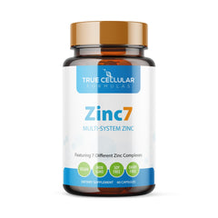 True Cellular Formulas Zinc7 bottle front for daily immune support and energy