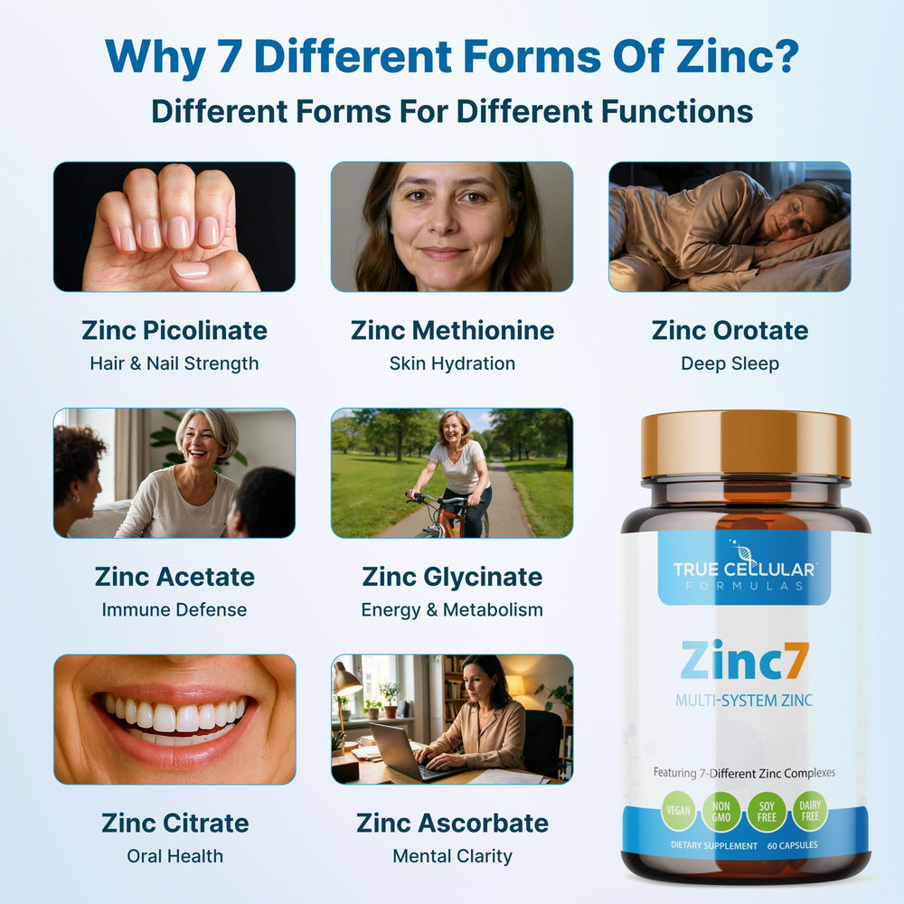 Zinc7 daily capsules shown to emphasize vegan capsules for easy daily use