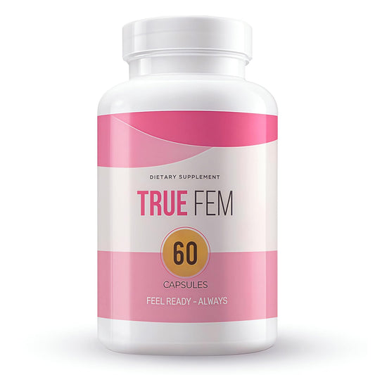 TRUE FEM 13-in-1 bottle front for daily vegan balance