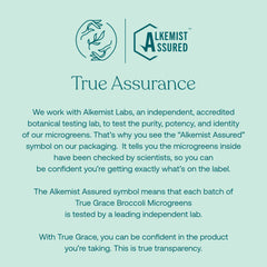 True Grace 30 servings label on pouch