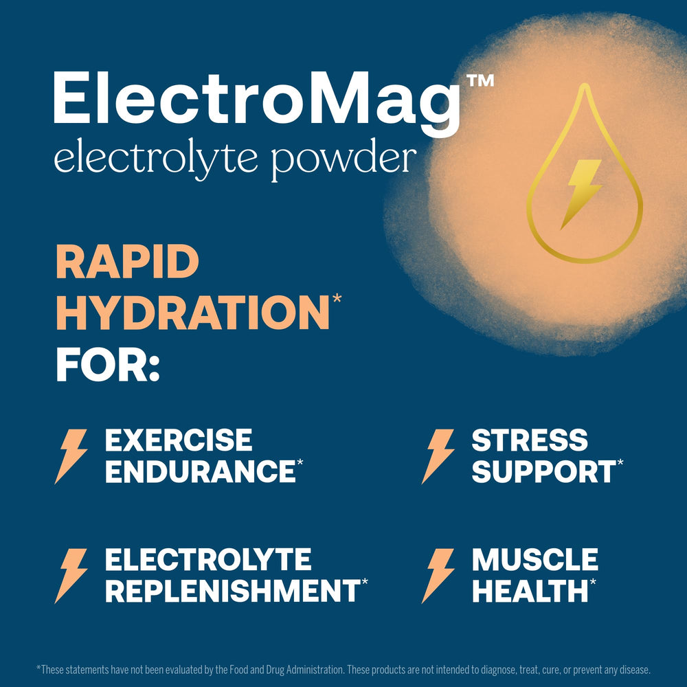 Cordyceps ingredient in ElectroMag bottle suggests endurance-support potential.