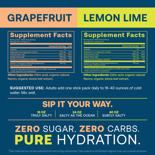 True Grace ElectroMag lemon lime stick-pack suitable for active days