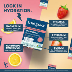 ElectroMag non-GMO seal and clean nutrition for hydration.
