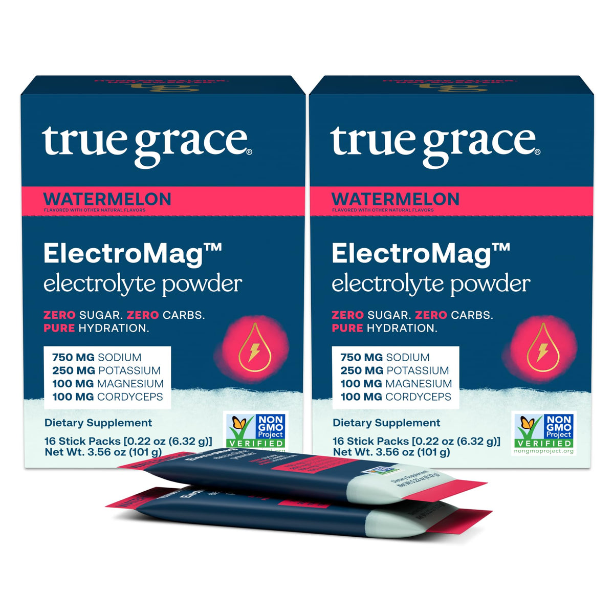 True Grace ElectroMag watermelon stick pack ready to mix for hydration