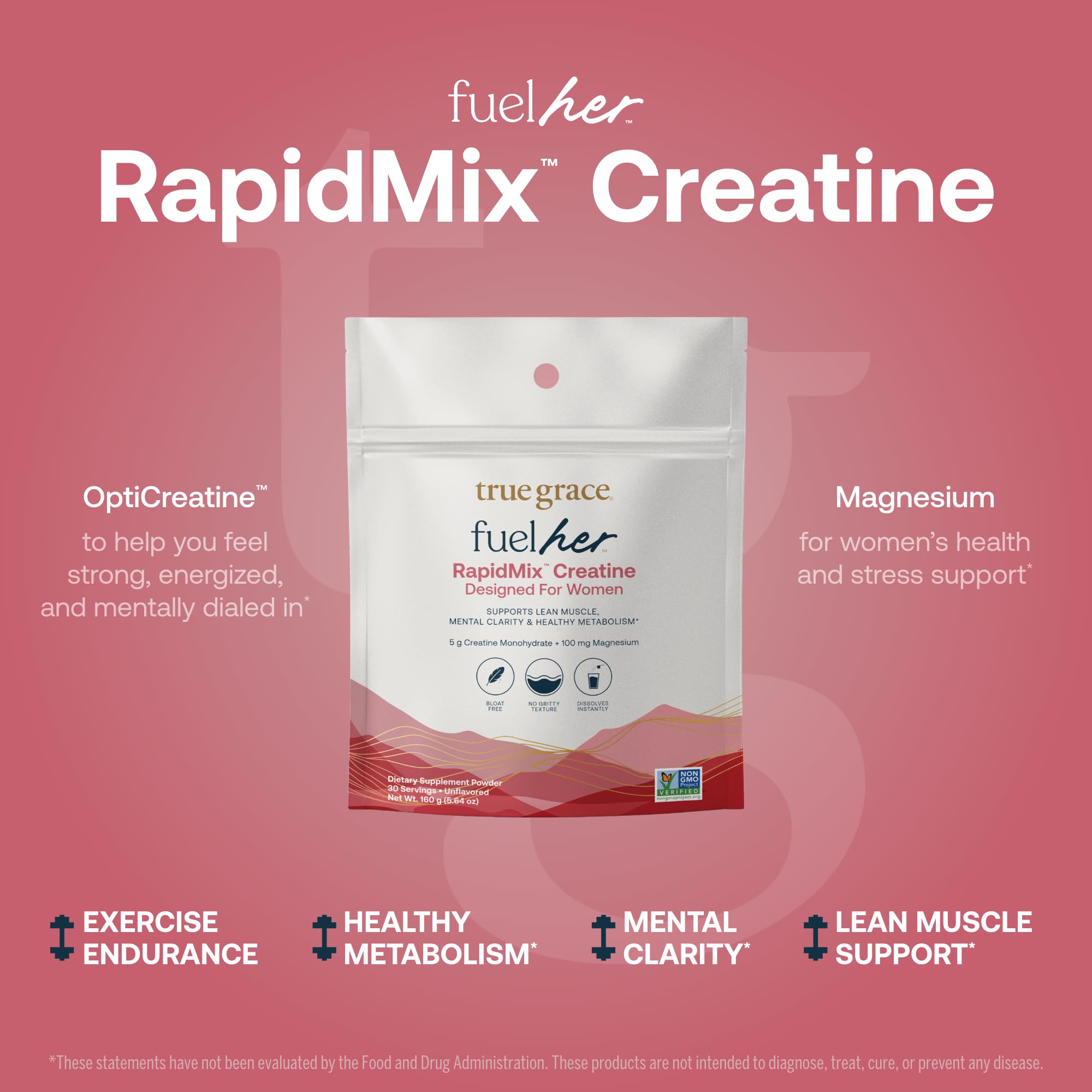 True Grace FuelHer RapidMix unflavored powder blends easily with any beverage