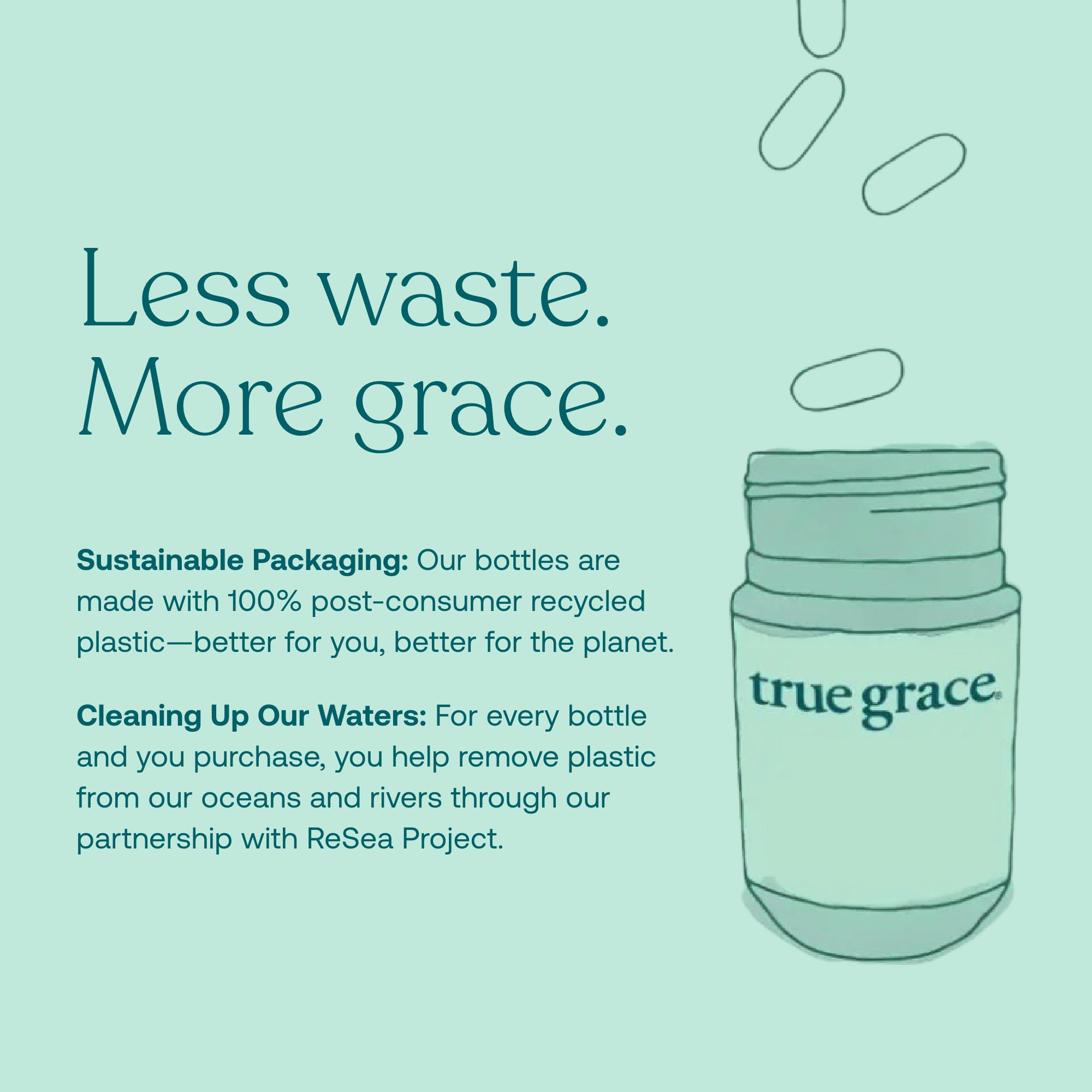 True Grace Omega-3 softgels bottle cap close-up