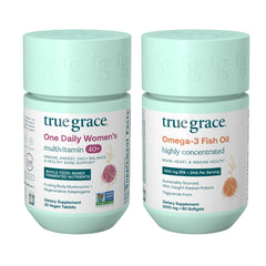 True Grace One Daily 40+ multivitamin bottle highlight for daily immune support
