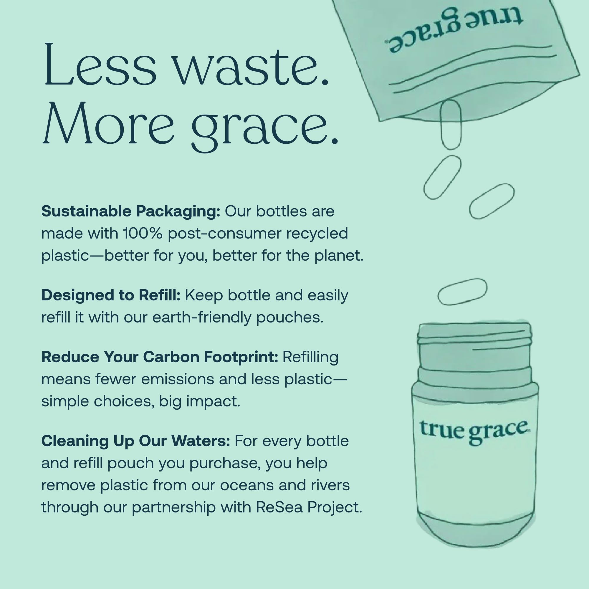 True Grace One Daily bottle with adaptogens for stress resilience.