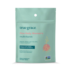 True Grace One Daily bottle front promoting vegan multivitamin for daily wellness