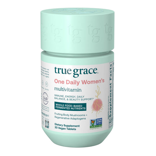 True Grace One Daily bottle of vegan tablets for daily wellness and energy