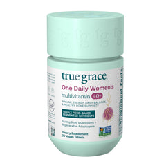 True Grace One Daily Women's Multivitamin bottle front for daily energy support.