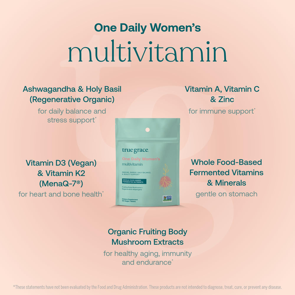 Organic mushroom blend with beta-glucans in True Grace formula