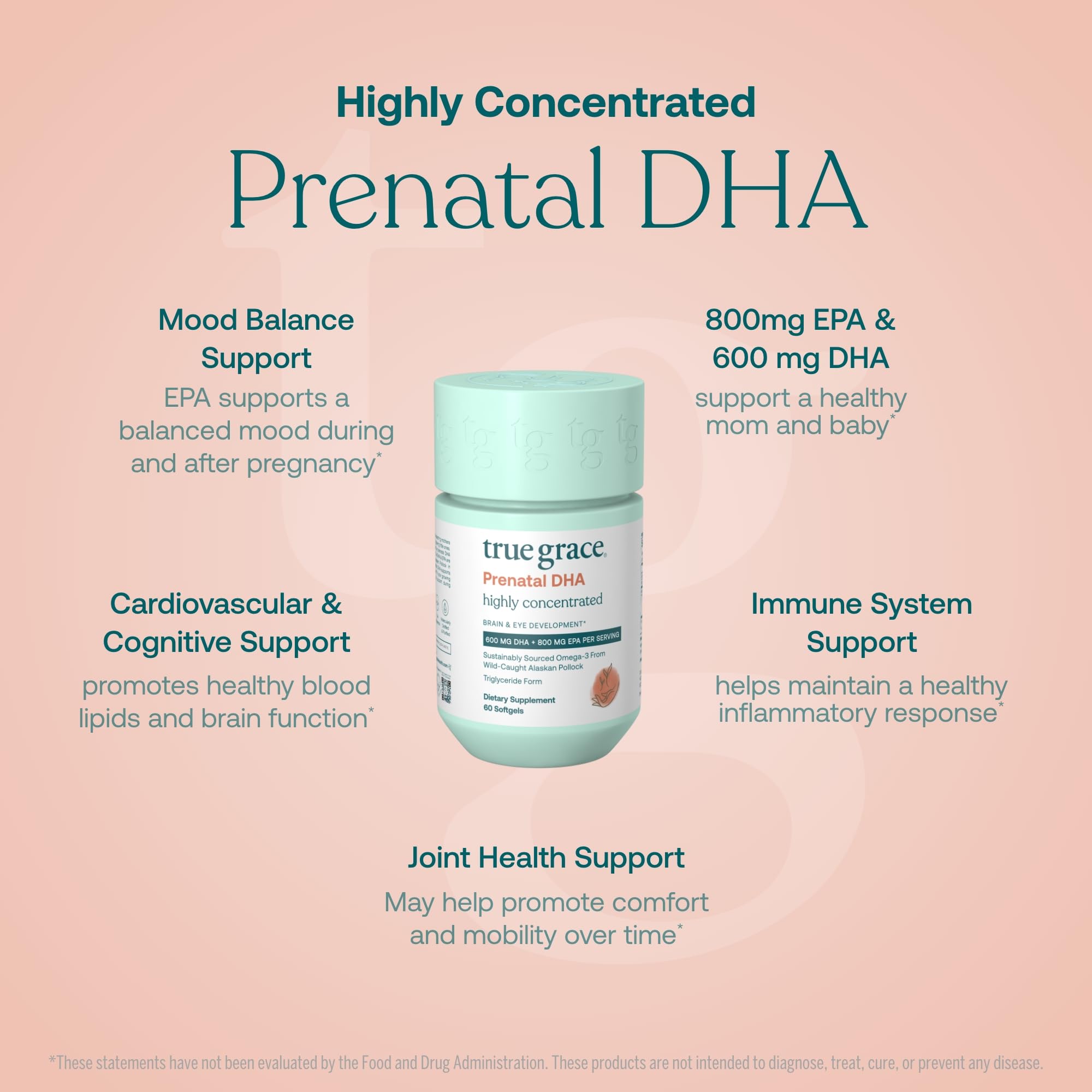 Recycled packaging bottle for True Grace Prenatal DHA