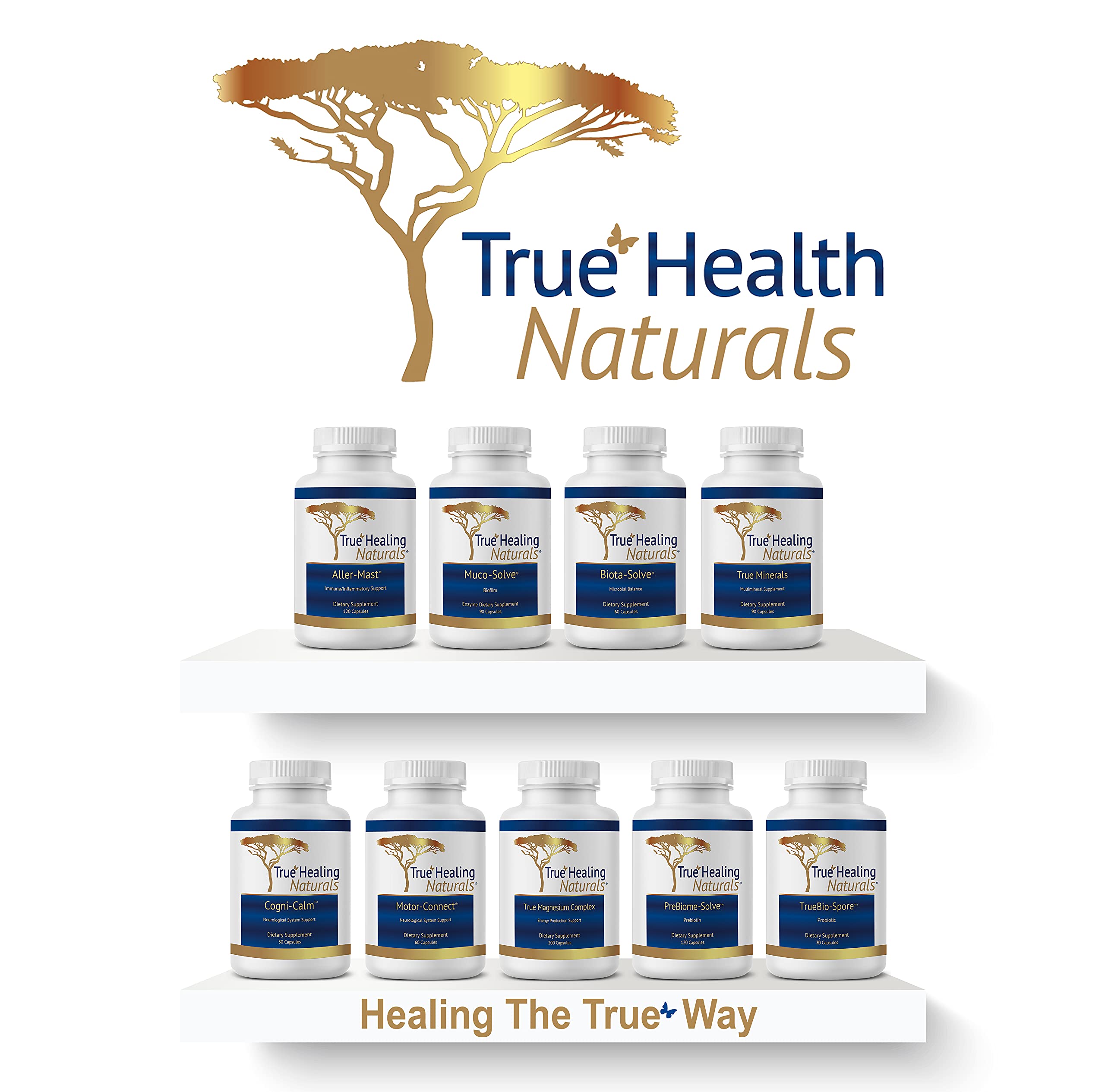 True Healing Naturals Aller-Mast bottle on white background ready for daily supplementation